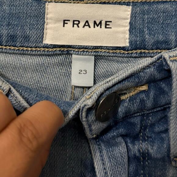 Frame Le Beau Distressed Crop Straight Leg Jeans Size 23 - Picture 4 of 9